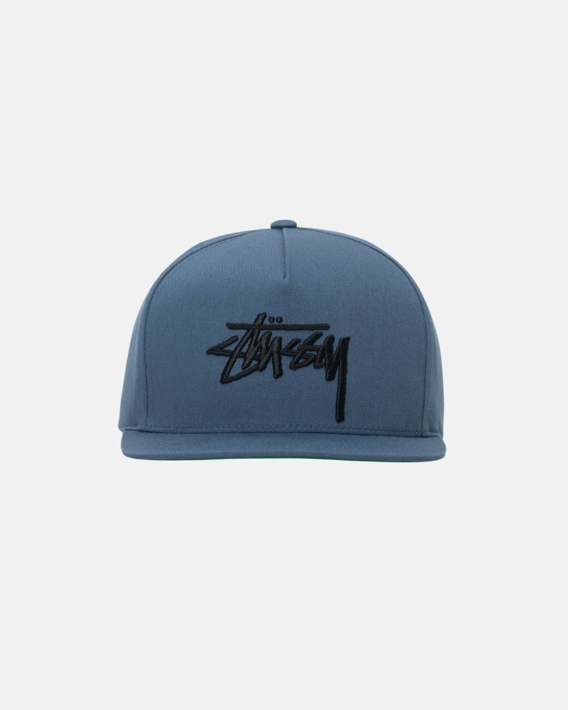 Navy Stussy Big Stock Point Crown Men\'s Caps | USA000408