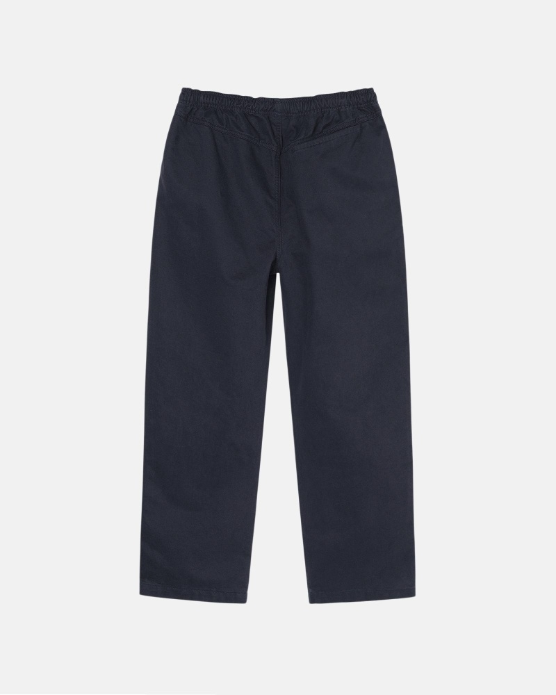 Navy Stussy Brushed Men's Beach Pants | USA000548