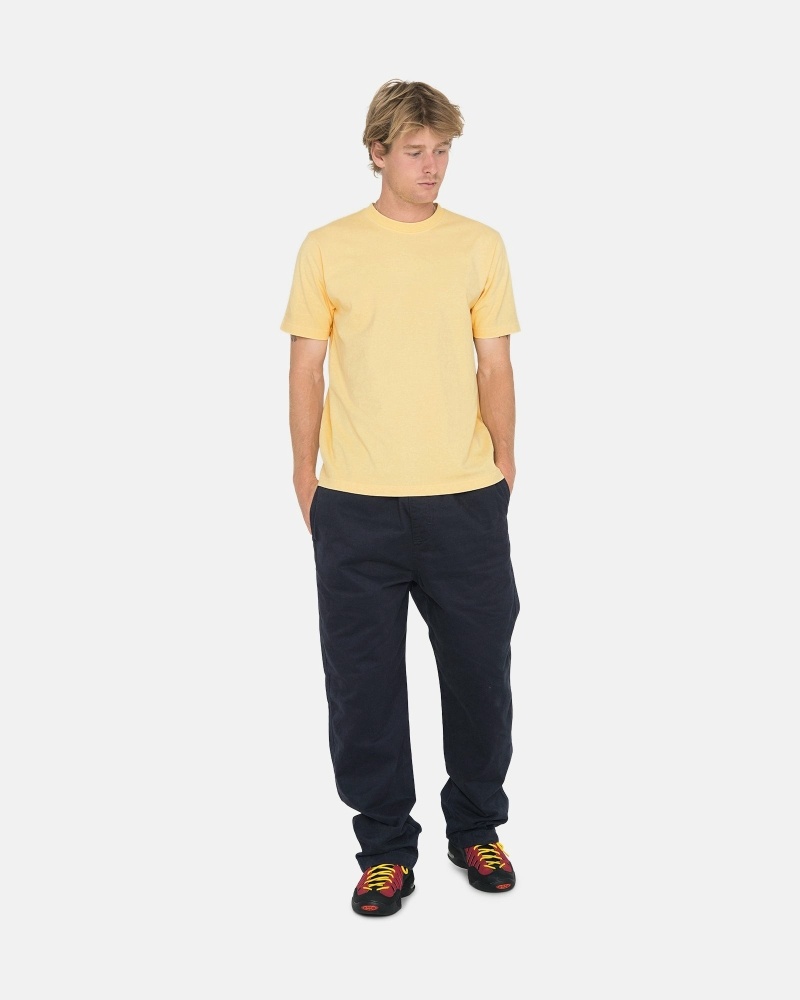 Navy Stussy Brushed Men's Beach Pants | USA000548