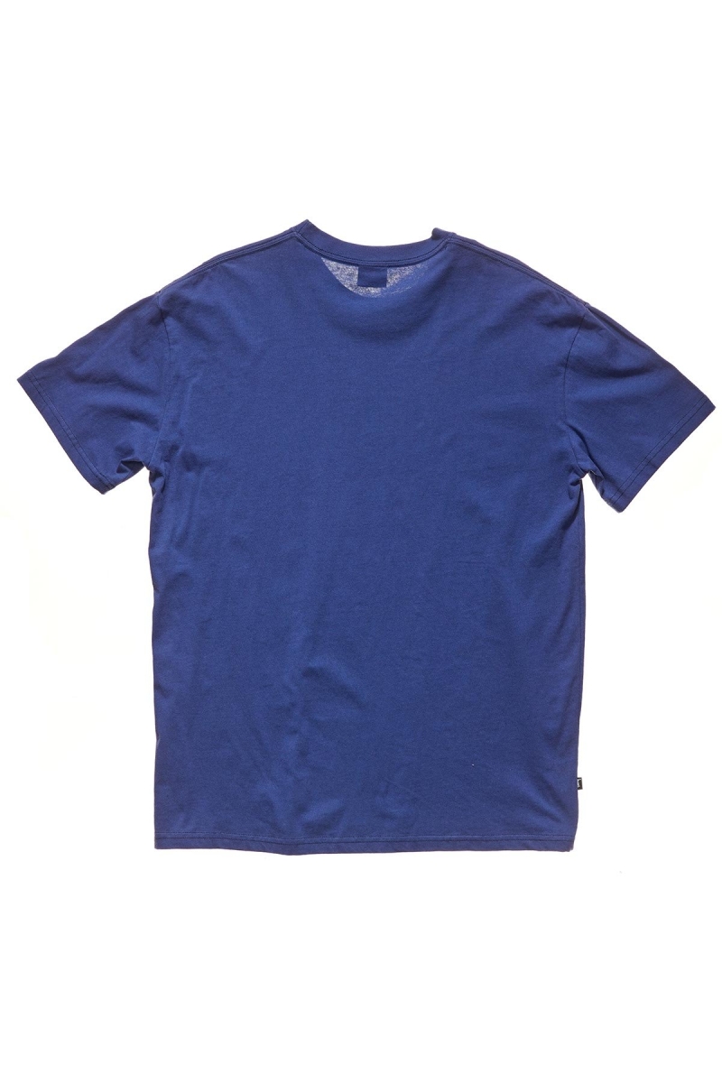 Navy Stussy City Stack Men's T Shirts | USA000128