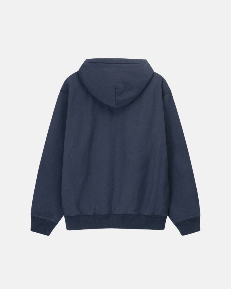 Navy Stussy Overdyed Stock Logo Men's Hoodies | USA000049