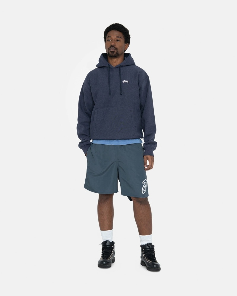 Navy Stussy Overdyed Stock Logo Men's Hoodies | USA000049