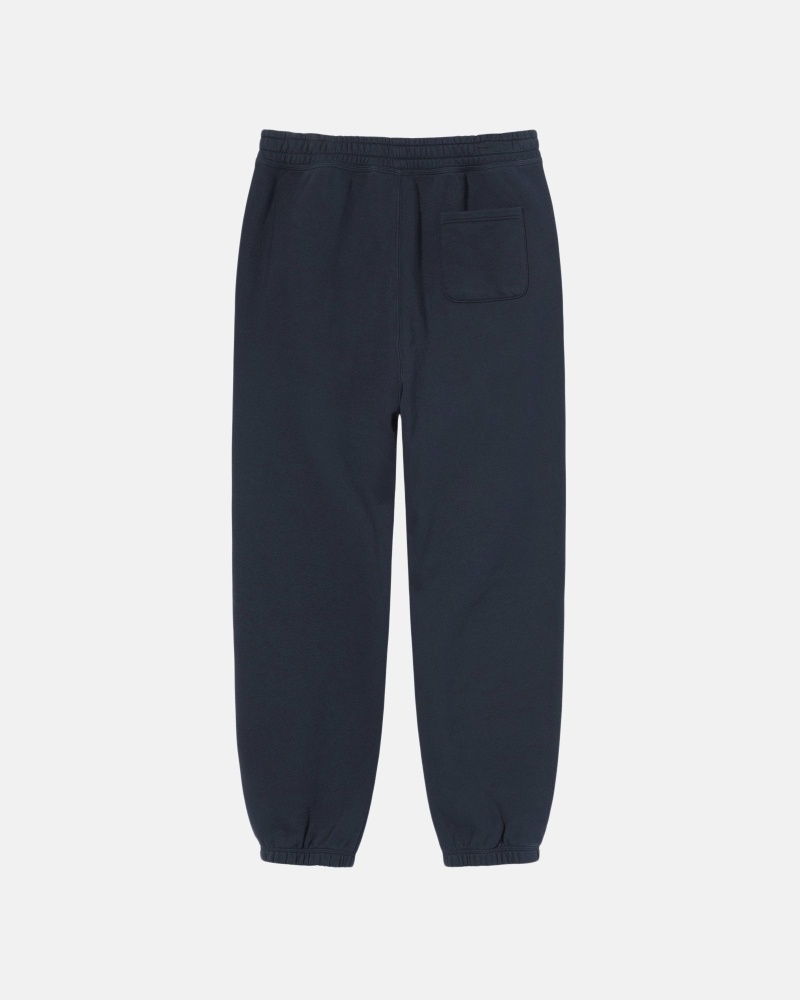 Navy Stussy Overdyed Stock Logo Men's Sweatpants | USA000880