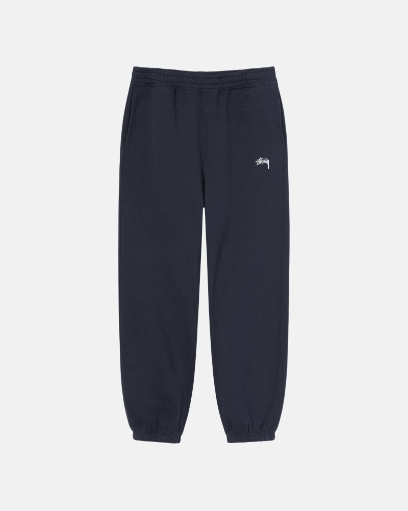 Navy Stussy Overdyed Stock Logo Men\'s Sweatpants | USA000880