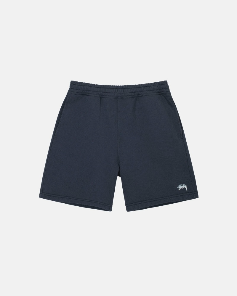 Navy Stussy Overdyed Stock Logo Sweat Men\'s Shorts | USA000665