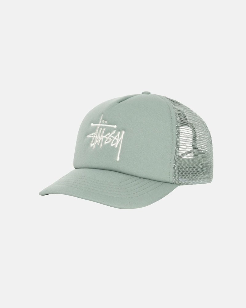 Olive Stussy Big Basic Trucker Men's Caps | USA000401