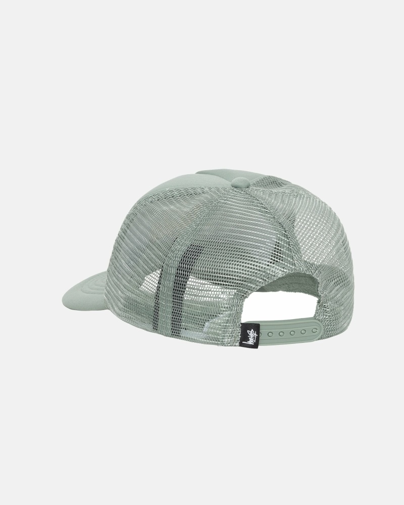 Olive Stussy Big Basic Trucker Men's Caps | USA000401