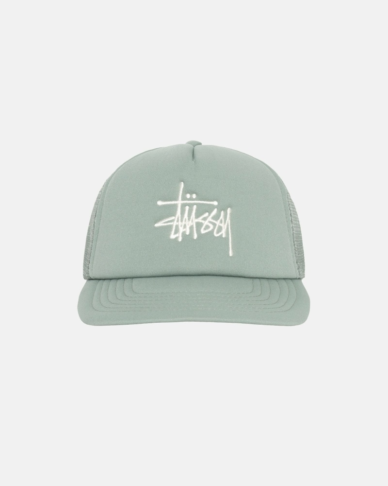 Olive Stussy Big Basic Trucker Men\'s Caps | USA000401