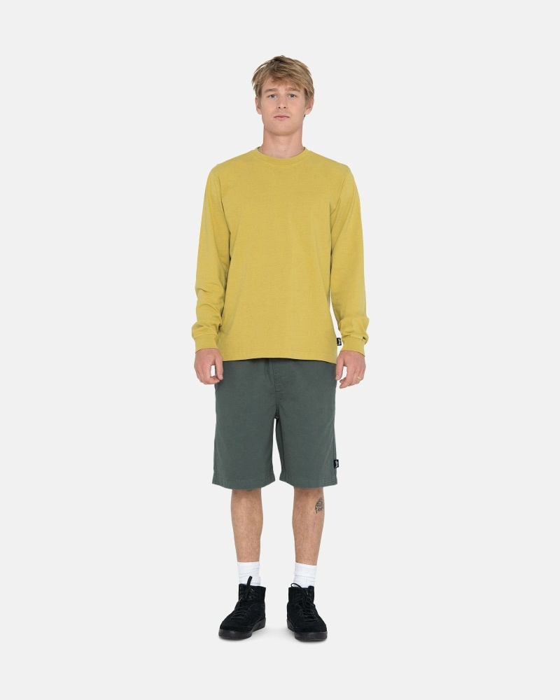 Olive Stussy Brushed Men's Shorts | USA000631