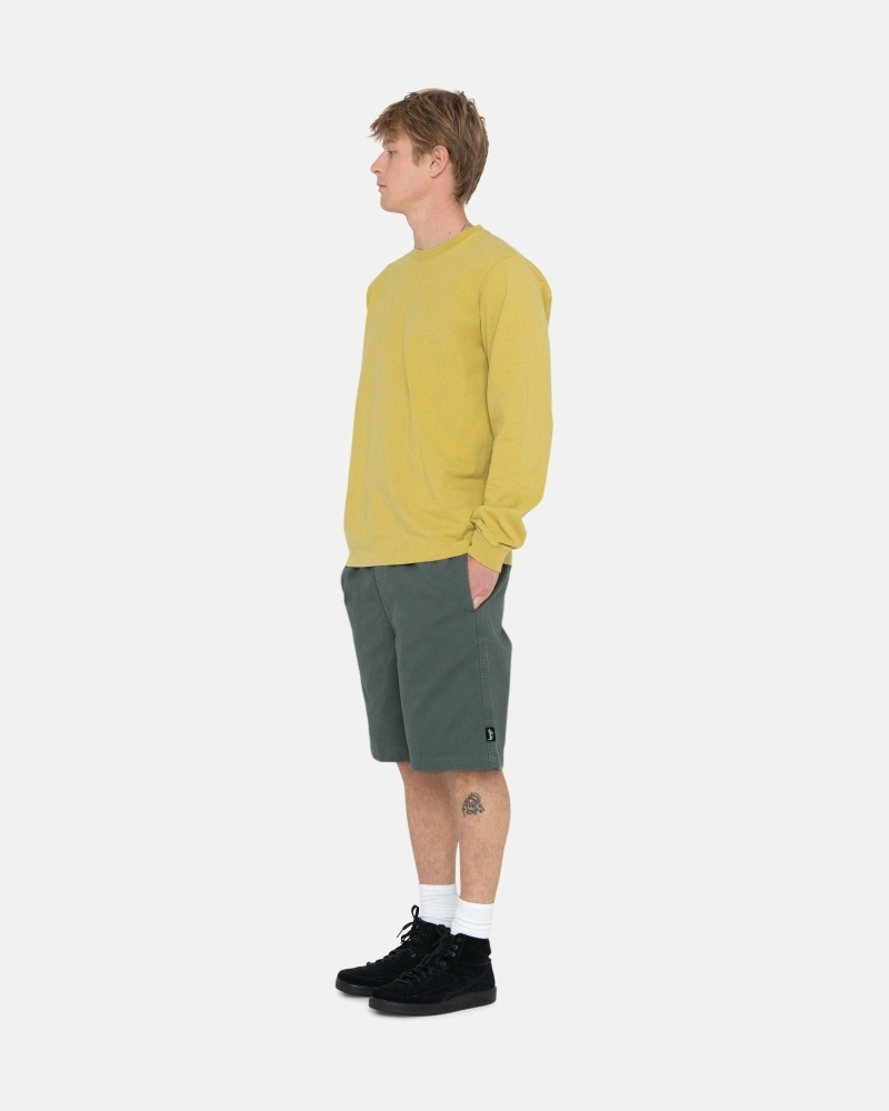 Olive Stussy Brushed Men's Shorts | USA000631