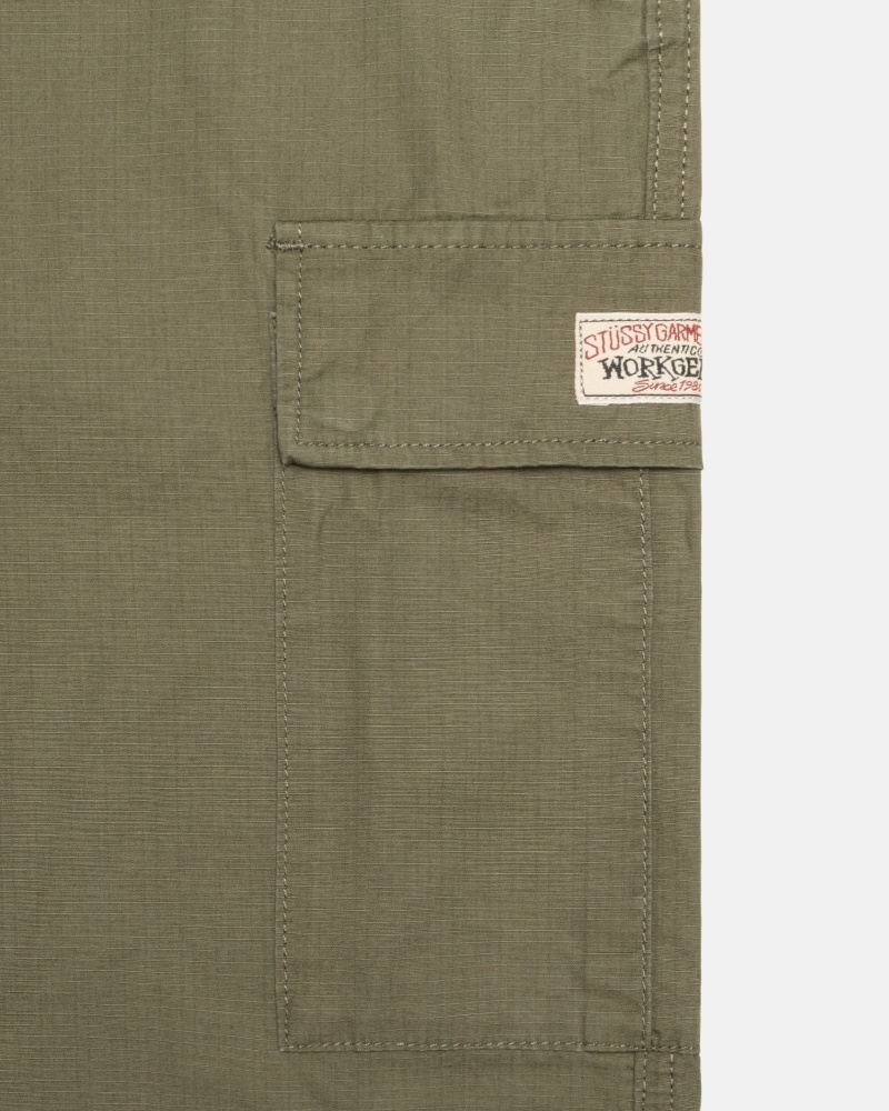 Olive Stussy Ripstop Cargo Men's Beach Pants | USA000585