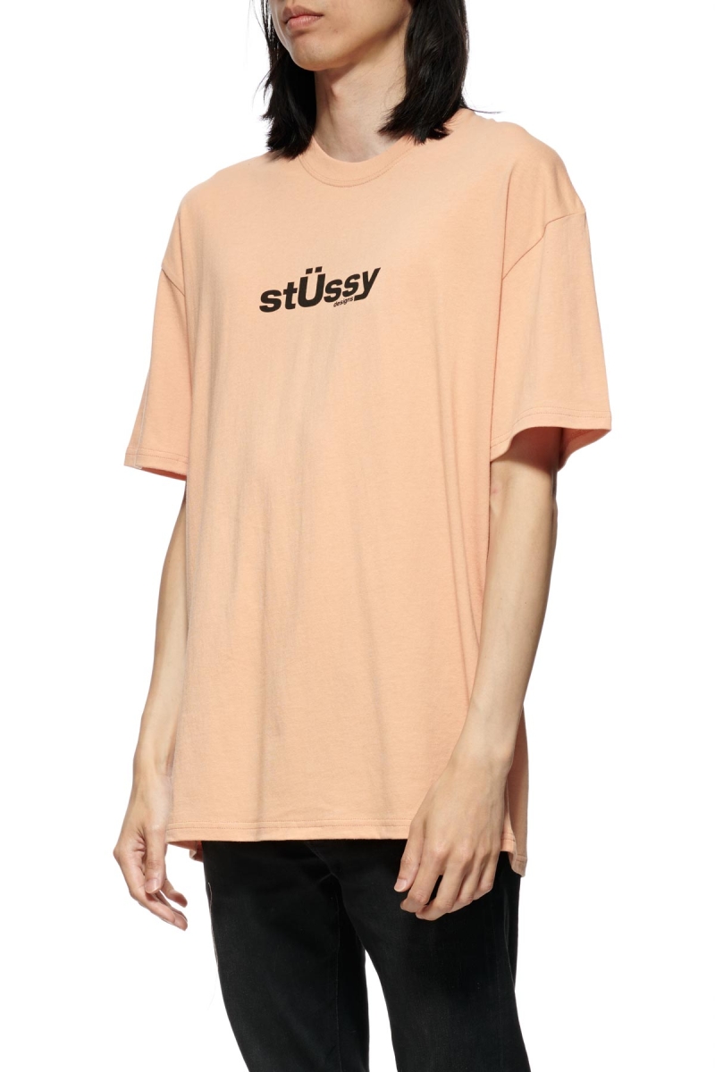 Orange Stussy Big U SS Men's T Shirts | USA000114