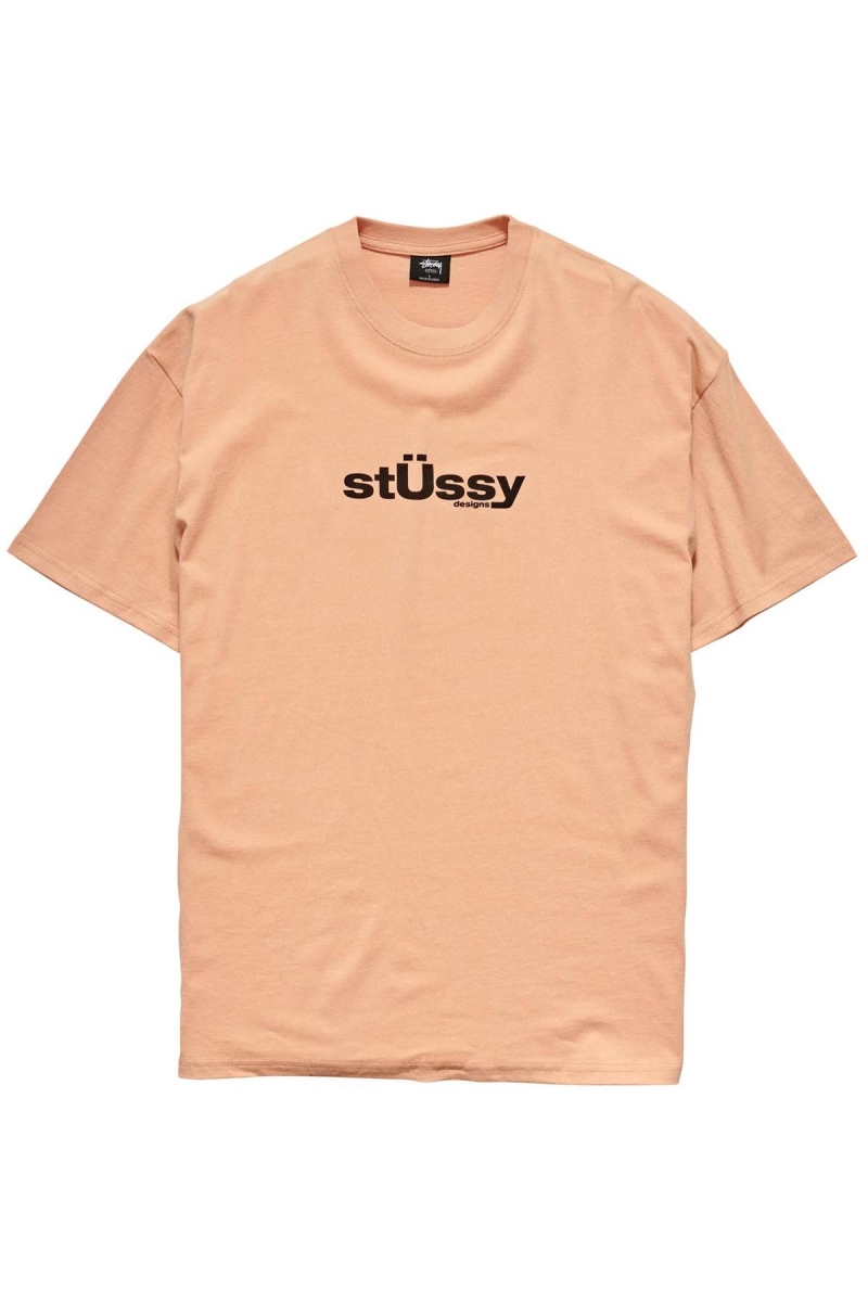 Orange Stussy Big U SS Men\'s T Shirts | USA000114