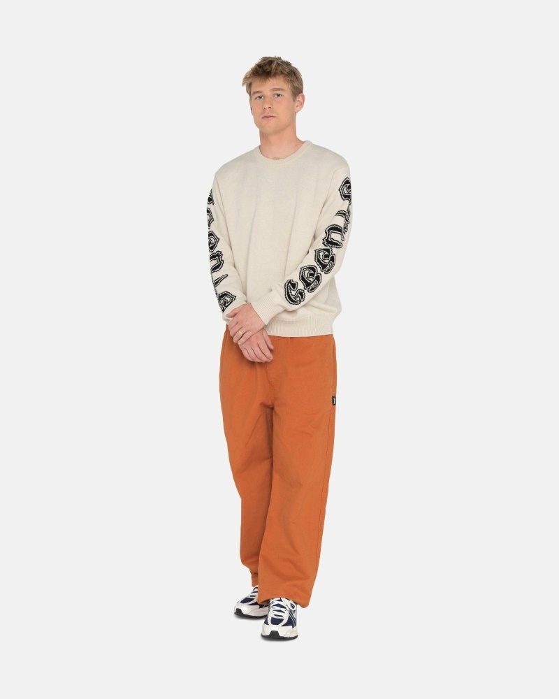 Orange Stussy Brushed Men's Beach Pants | USA000545