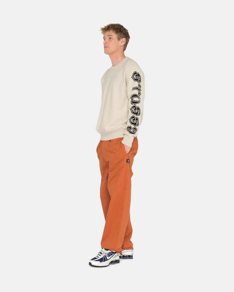 Orange Stussy Brushed Men's Beach Pants | USA000545