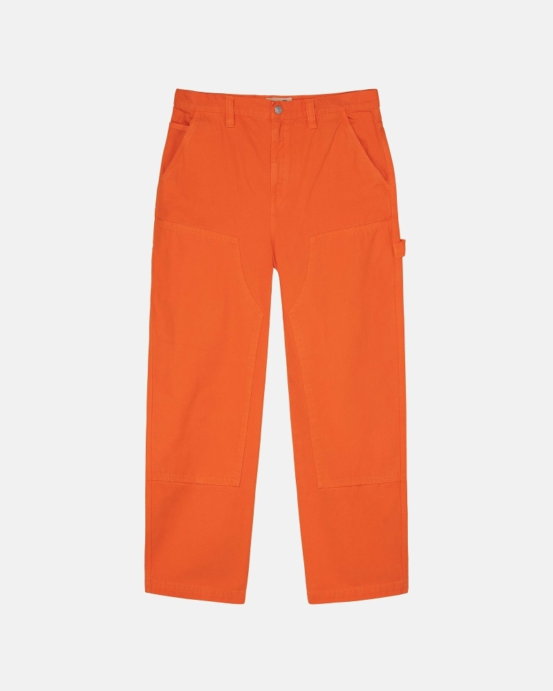 Orange Stussy Canvas Men\'s Work Pants | USA000549