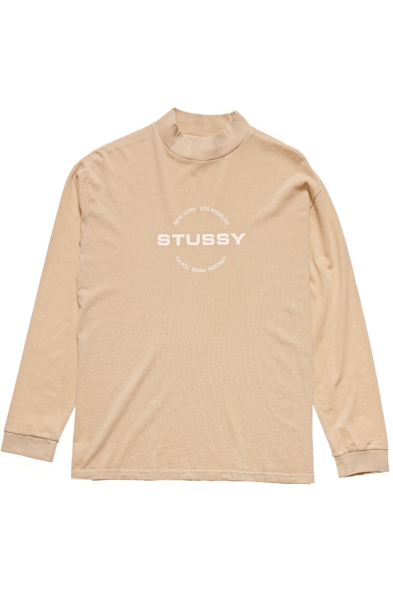 Orange Stussy Circles Mock Neck LS OS Women\'s Sweatshirts | USA000897