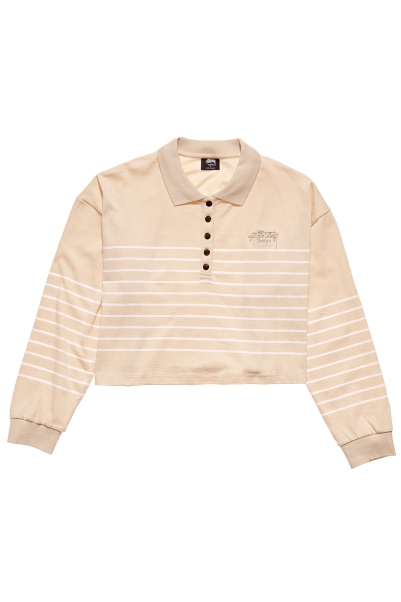 Orange Stussy Emerson Stripe Rugby Women\'s Shirts | USA000307