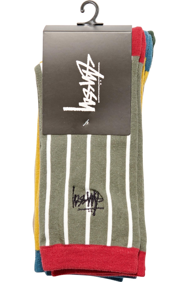 Orange Stussy Graffiti Vert (3 Pack) Women's Socks | USA000739