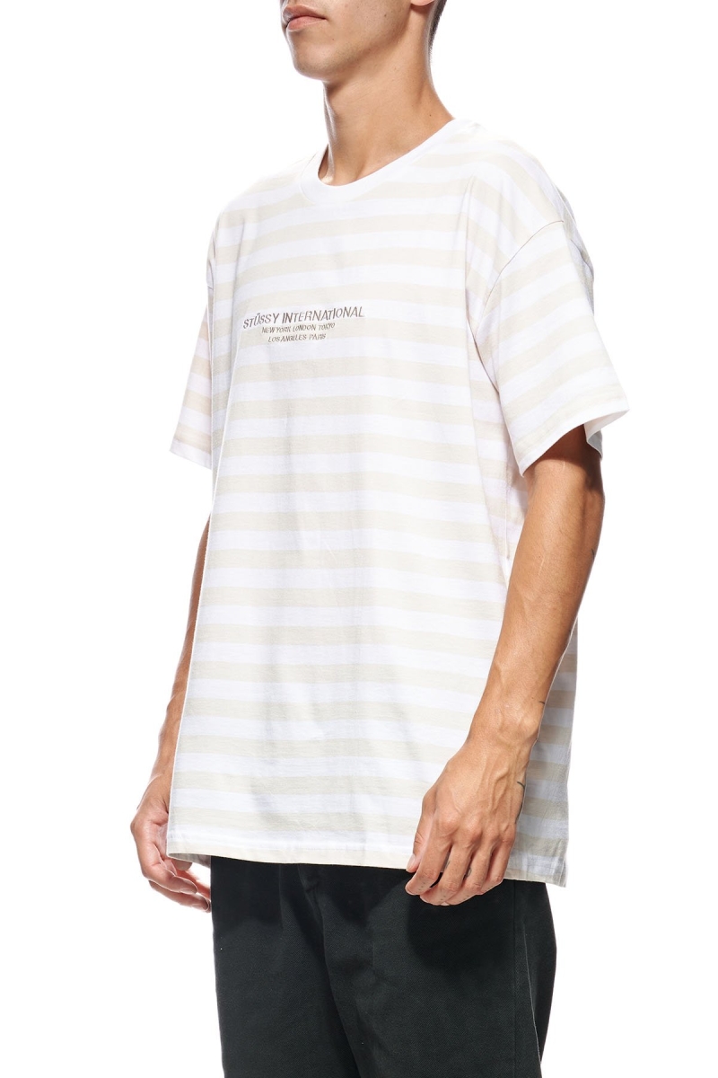 Orange Stussy International Stripe SS Men's T Shirts | USA000225