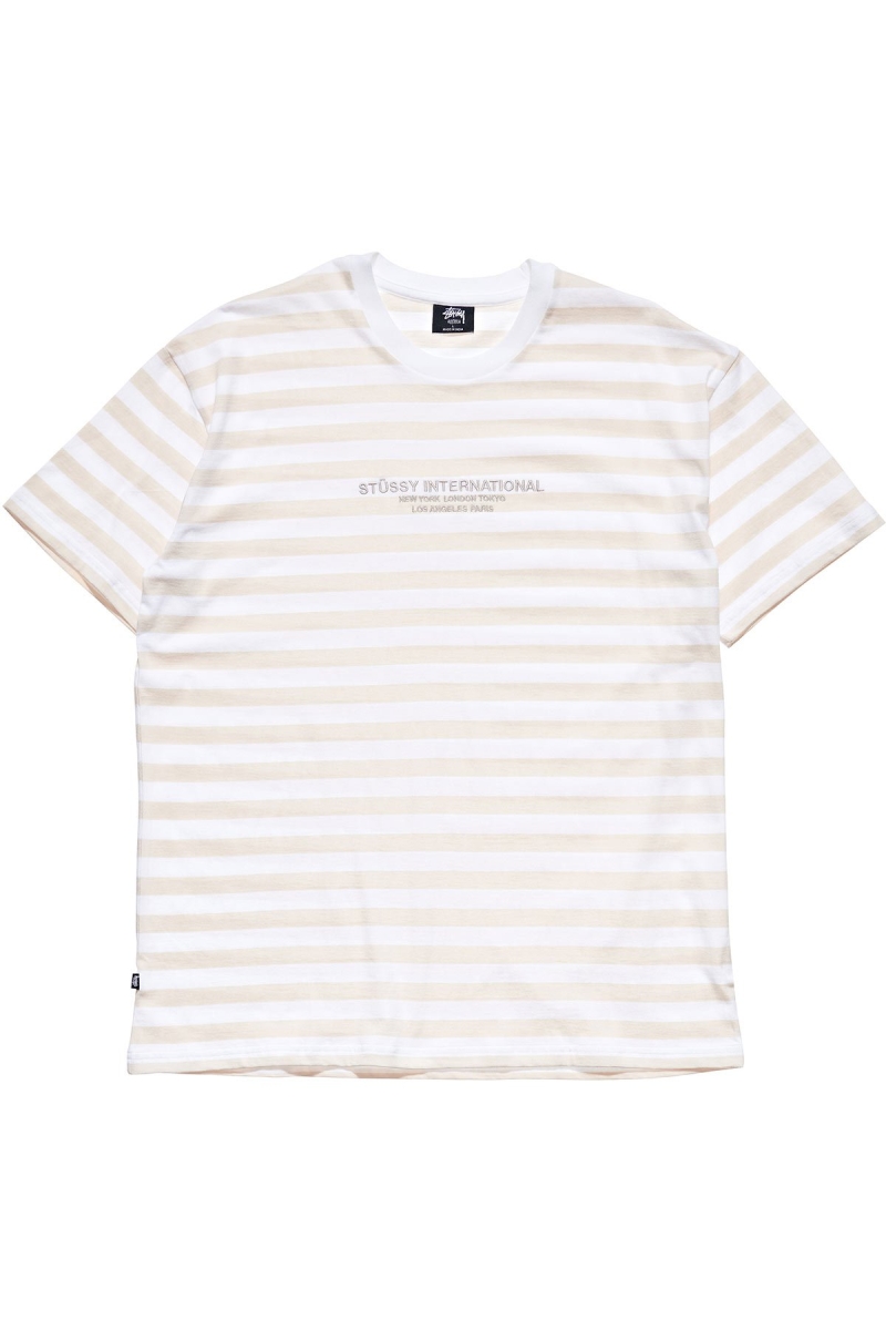 Orange Stussy International Stripe SS Men\'s T Shirts | USA000225