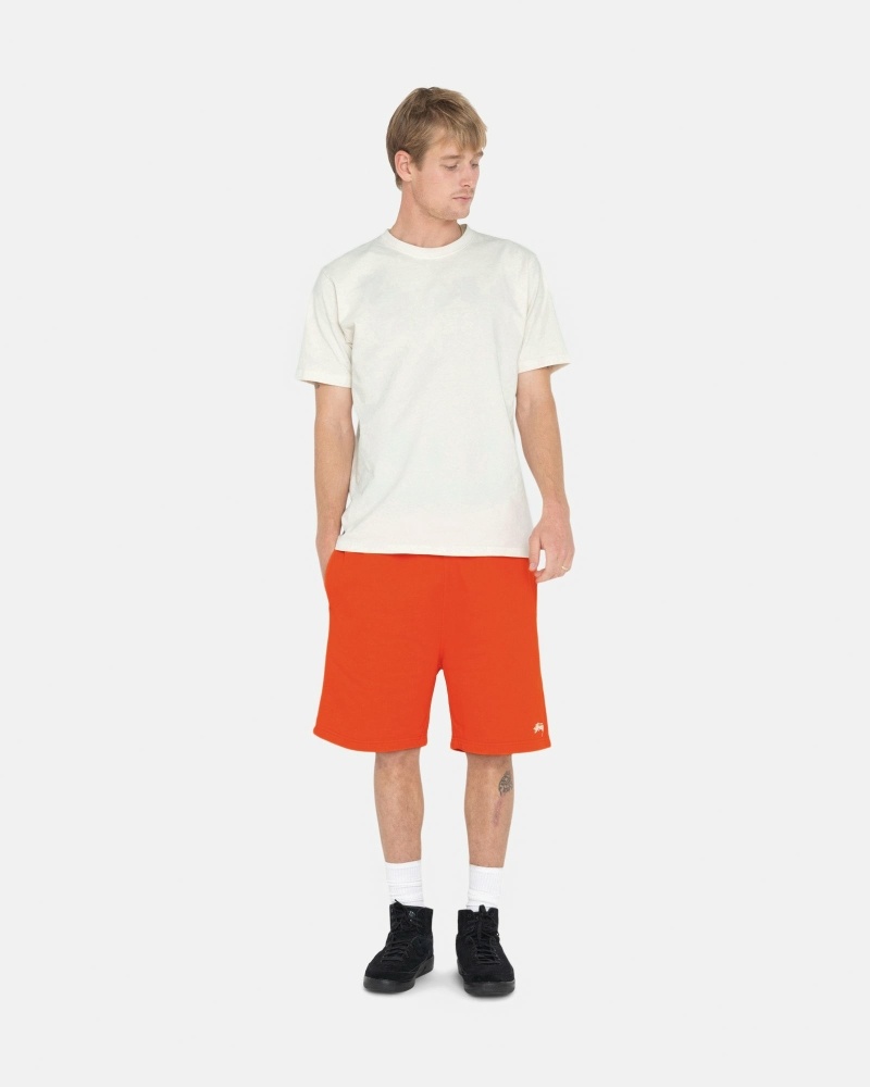 Orange Stussy Overdyed Stock Logo Men's Shorts | USA000660