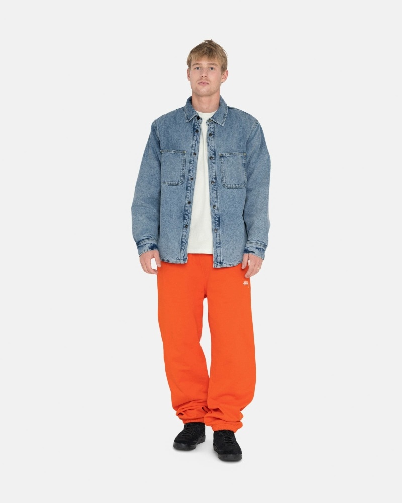 Orange Stussy Overdyed Stock Logo Pant Men's Sweatpants | USA000886