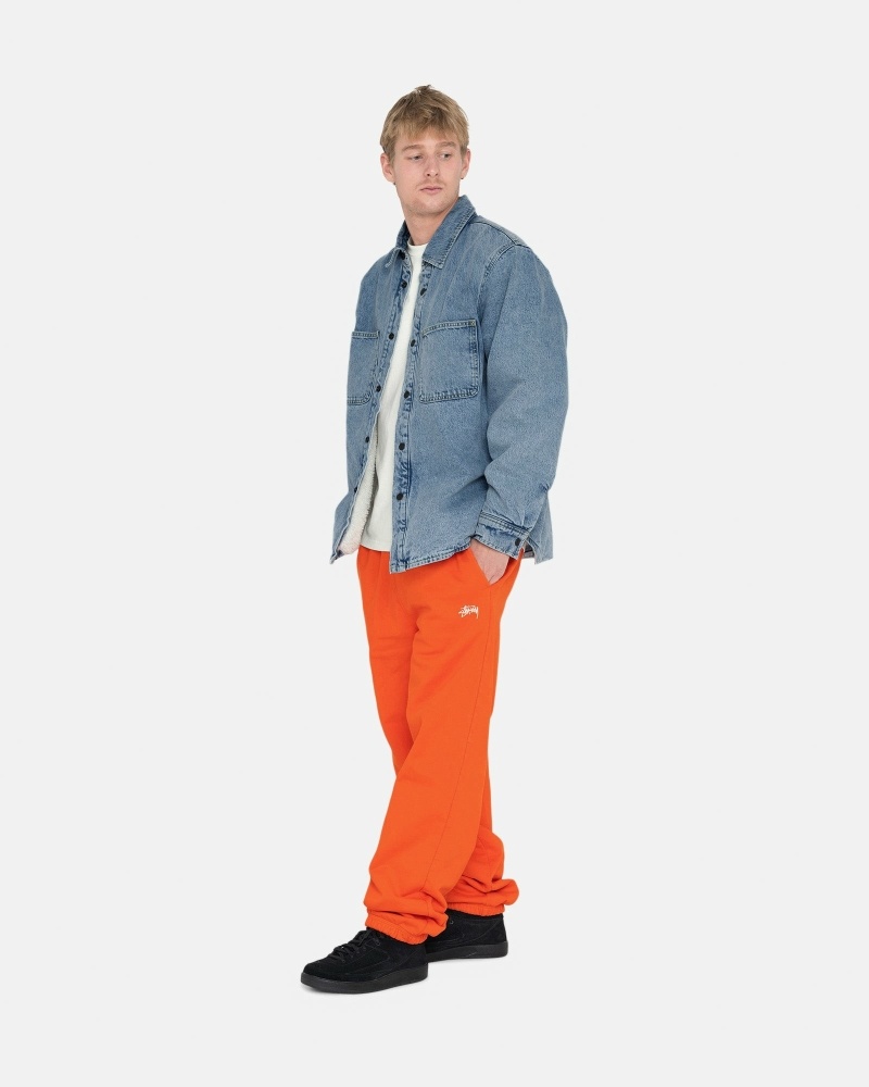 Orange Stussy Overdyed Stock Logo Pant Men's Sweatpants | USA000886