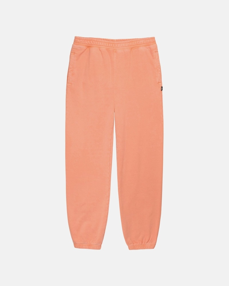 Orange Stussy Pigment Dyed Men\'s Fleece Pants | USA000574