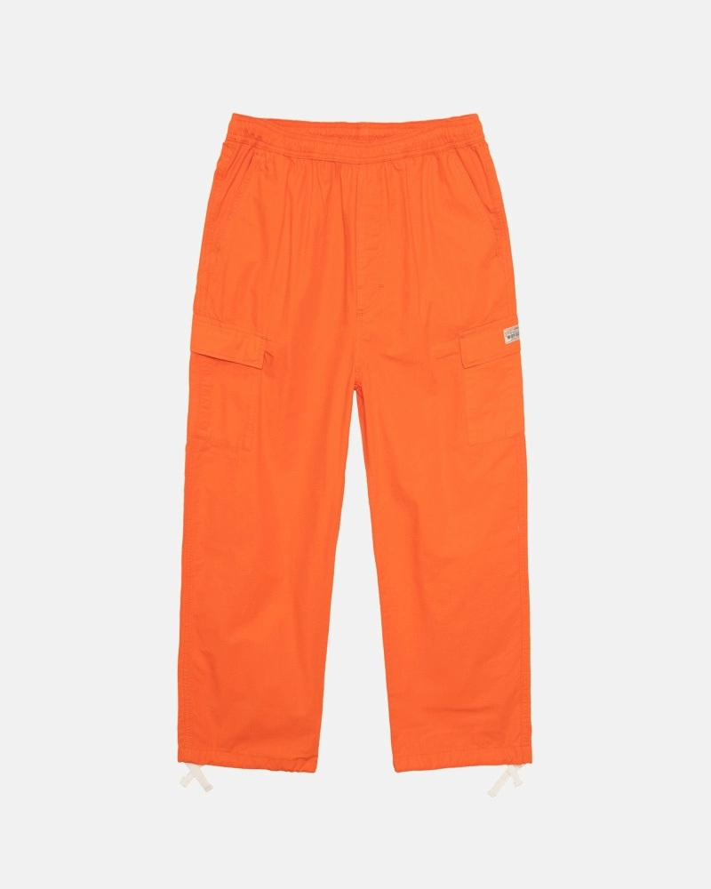 Orange Stussy Ripstop Cargo Men\'s Beach Pants | USA000584