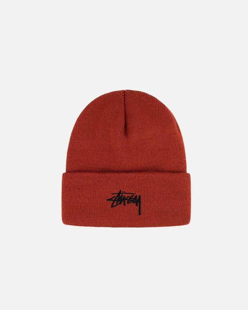 Orange Stussy Stock Cuff Men\'s Beanie | USA000487