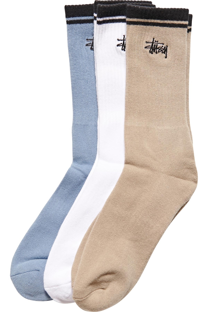 Orange Stussy Top Stripe Graffiti (3 Pack) Men\'s Socks | USA000747