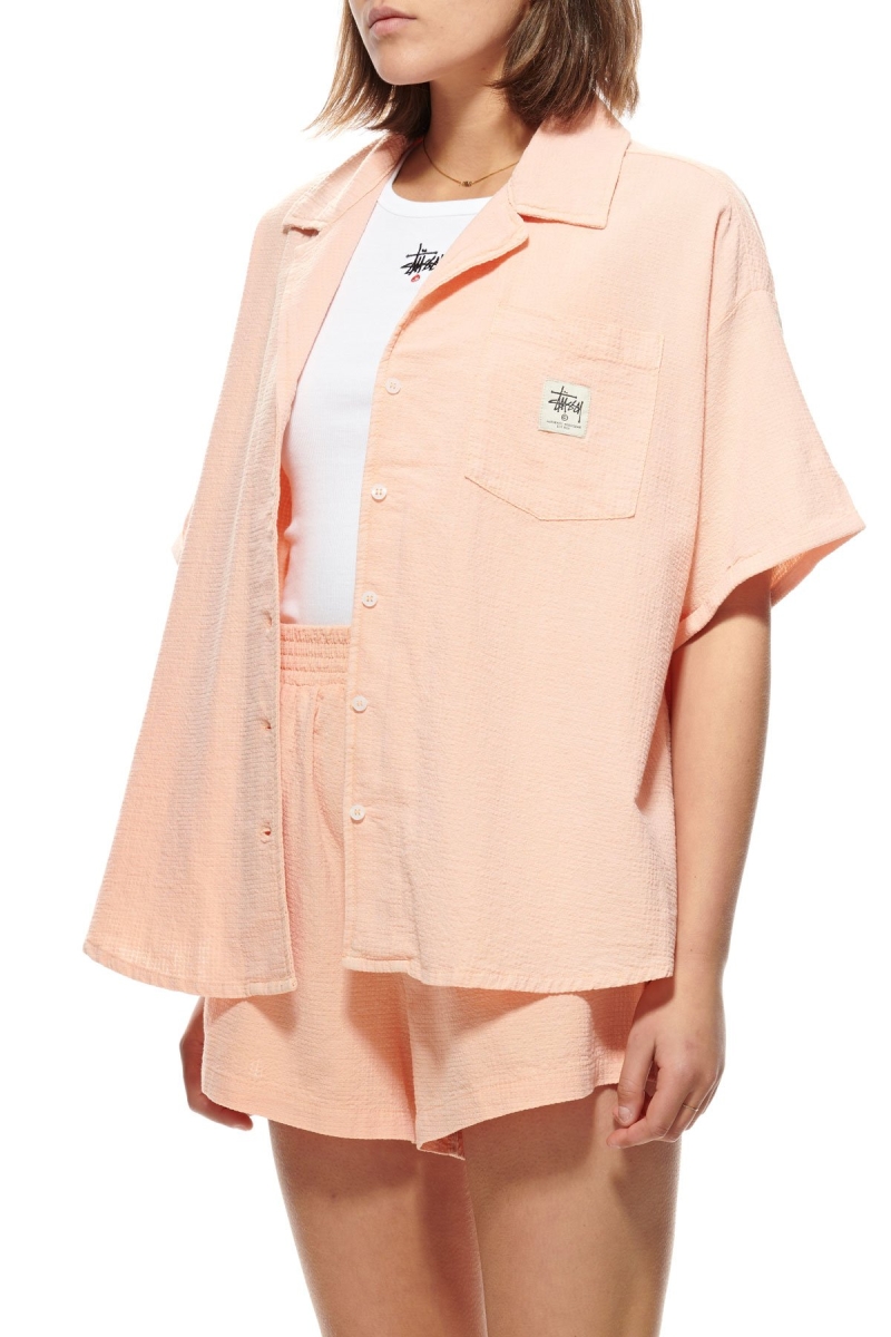 Orange Stussy Vermont OS Shirt Women's Sportswear | USA000802