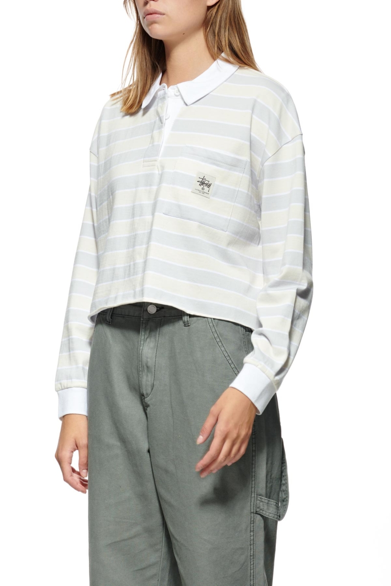 Pink Stussy Anders Stripe Rugby Women's Shirts | USA000292