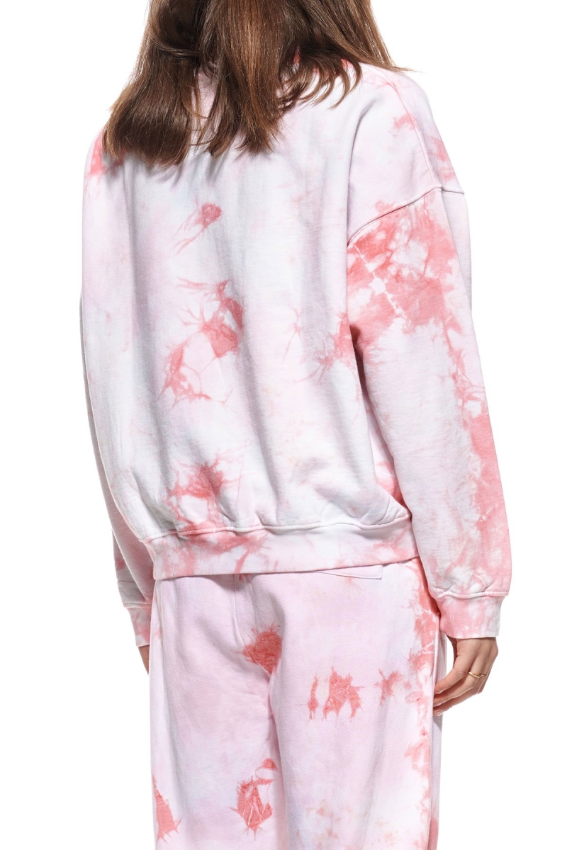 Pink Stussy Avalon Tie Dye Crew Women's Sportswear | USA000749