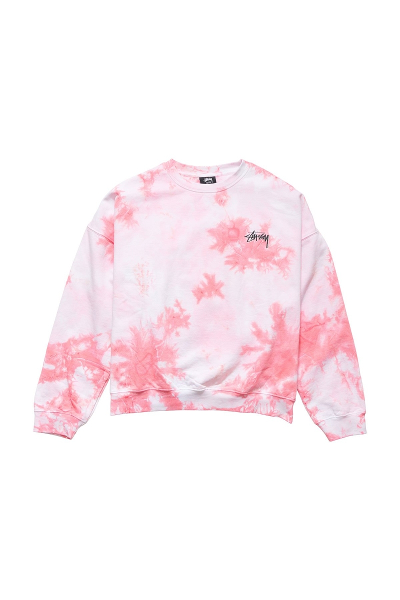 Pink Stussy Avalon Tie Dye Crew Women\'s Sportswear | USA000749