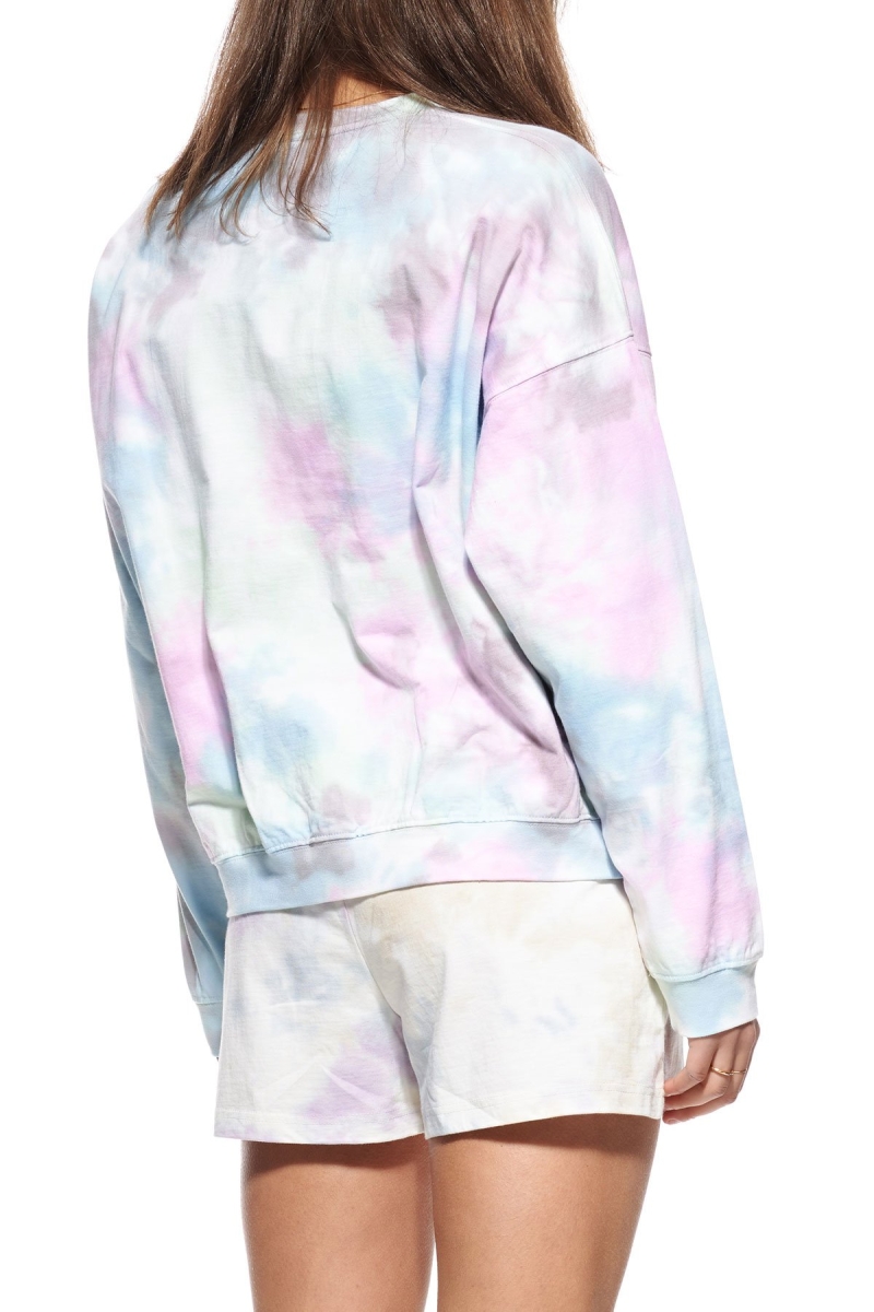 Pink Stussy Breeze Tie Dye Crew Women's Sportswear | USA000750