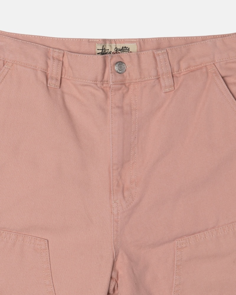 Pink Stussy Canvas Men's Work Pants | USA000552