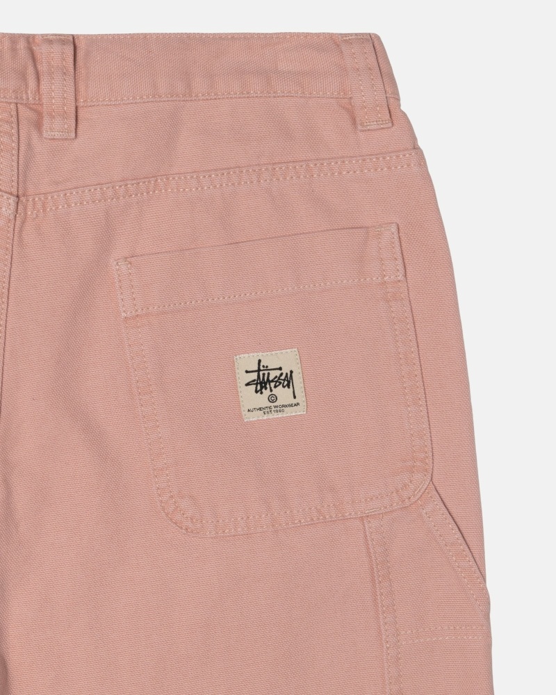 Pink Stussy Canvas Men's Work Pants | USA000552