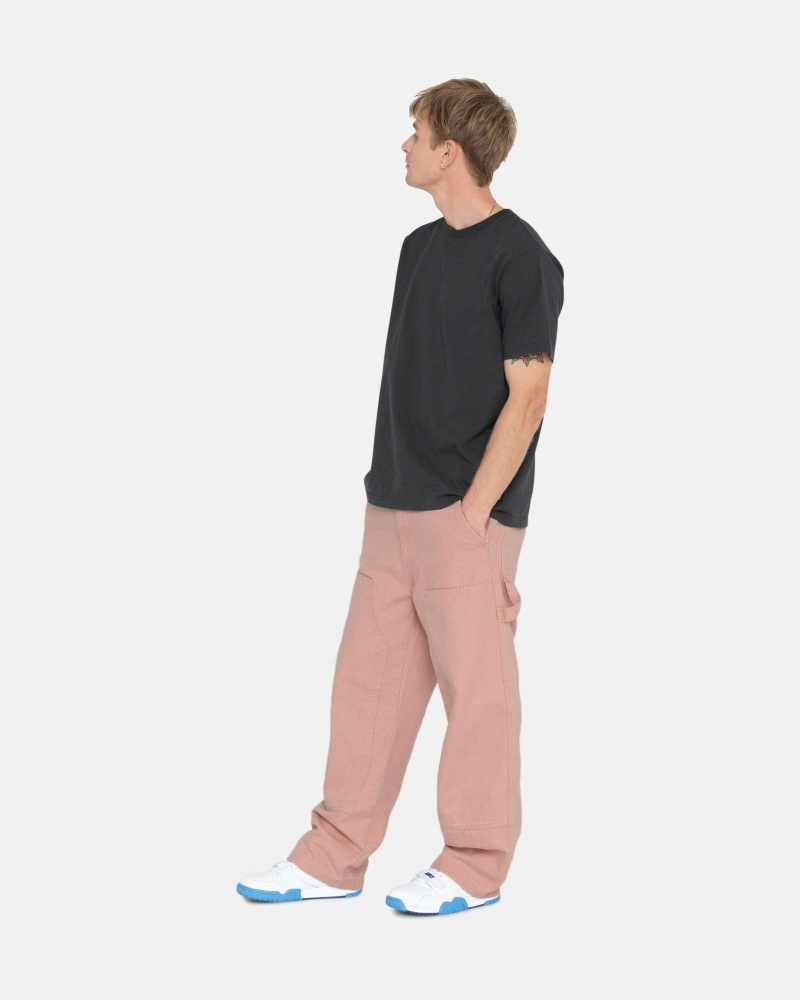 Pink Stussy Canvas Men's Work Pants | USA000552