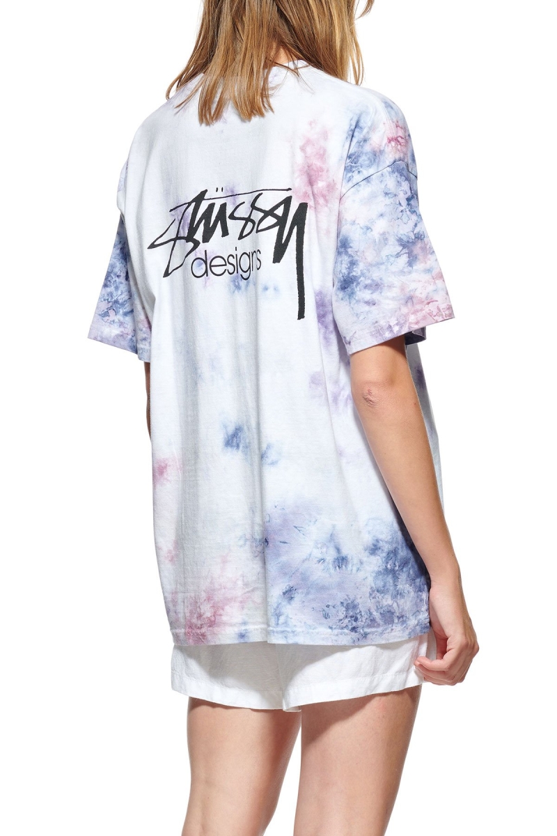 Pink Stussy Designs Marble Tee Women's Sportswear | USA000756