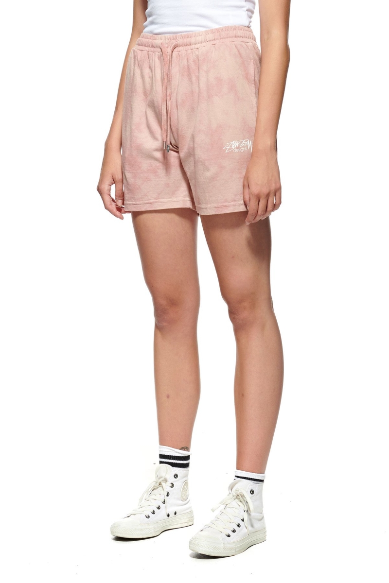 Pink Stussy Designs Rugby Marble Women's Shorts | USA000643