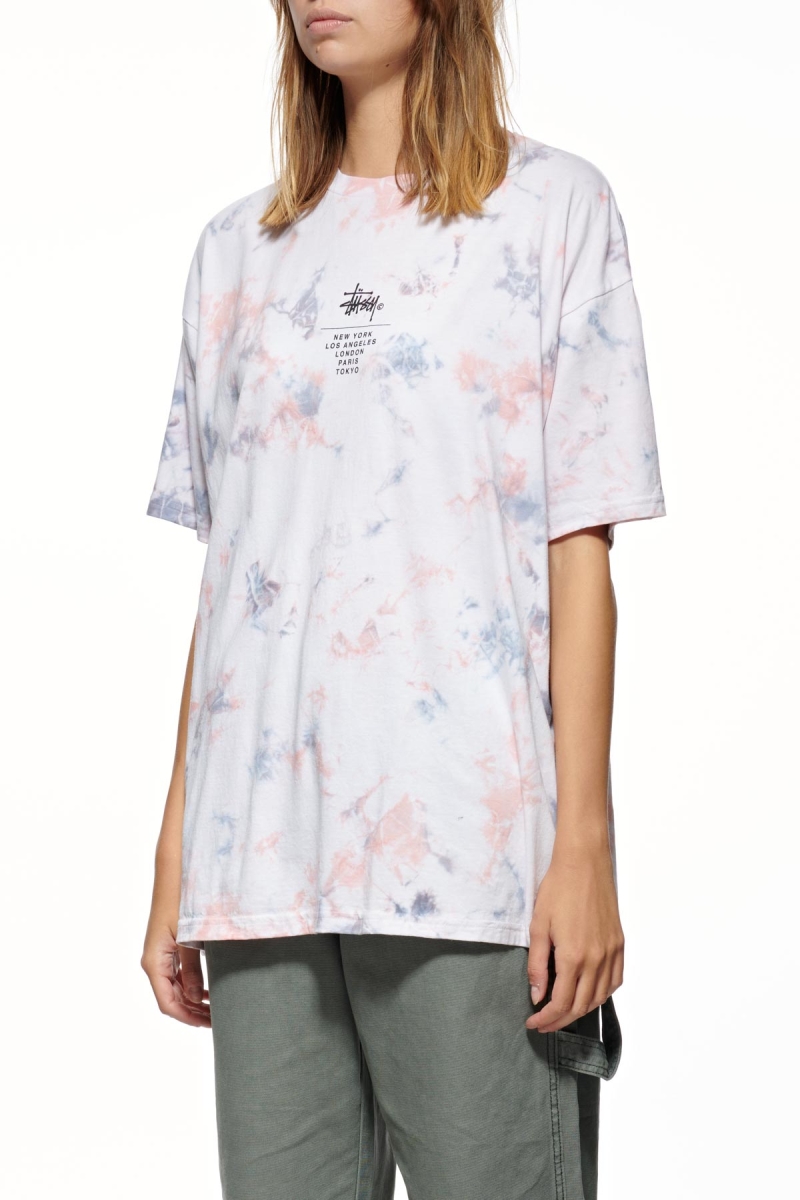 Pink Stussy Florida TD Relaxed Women's T Shirts | USA000169