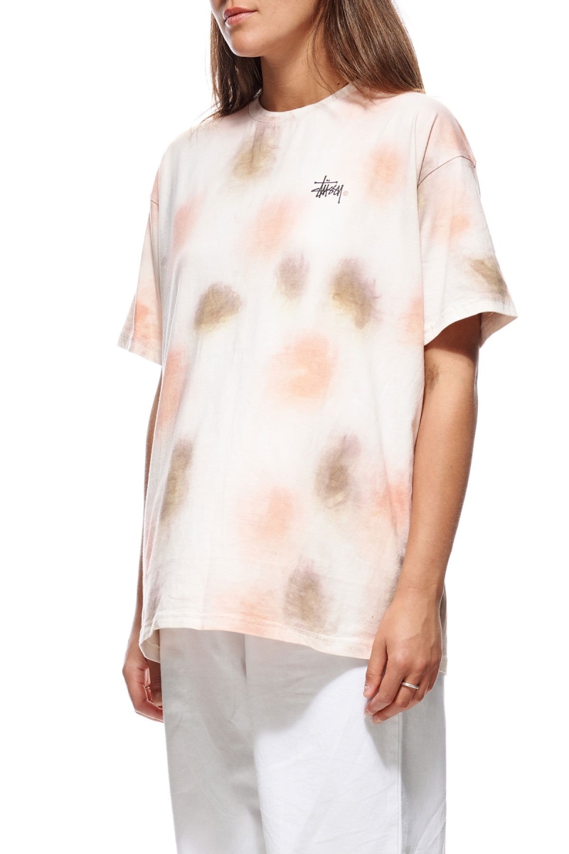 Pink Stussy Graffiti Tie Dye Relaxed Women's T Shirts | USA000193