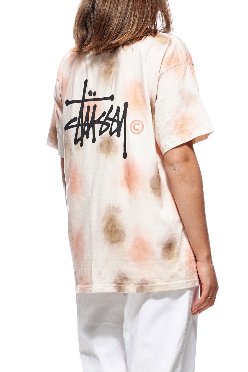 Pink Stussy Graffiti Tie Dye Relaxed Women's T Shirts | USA000193