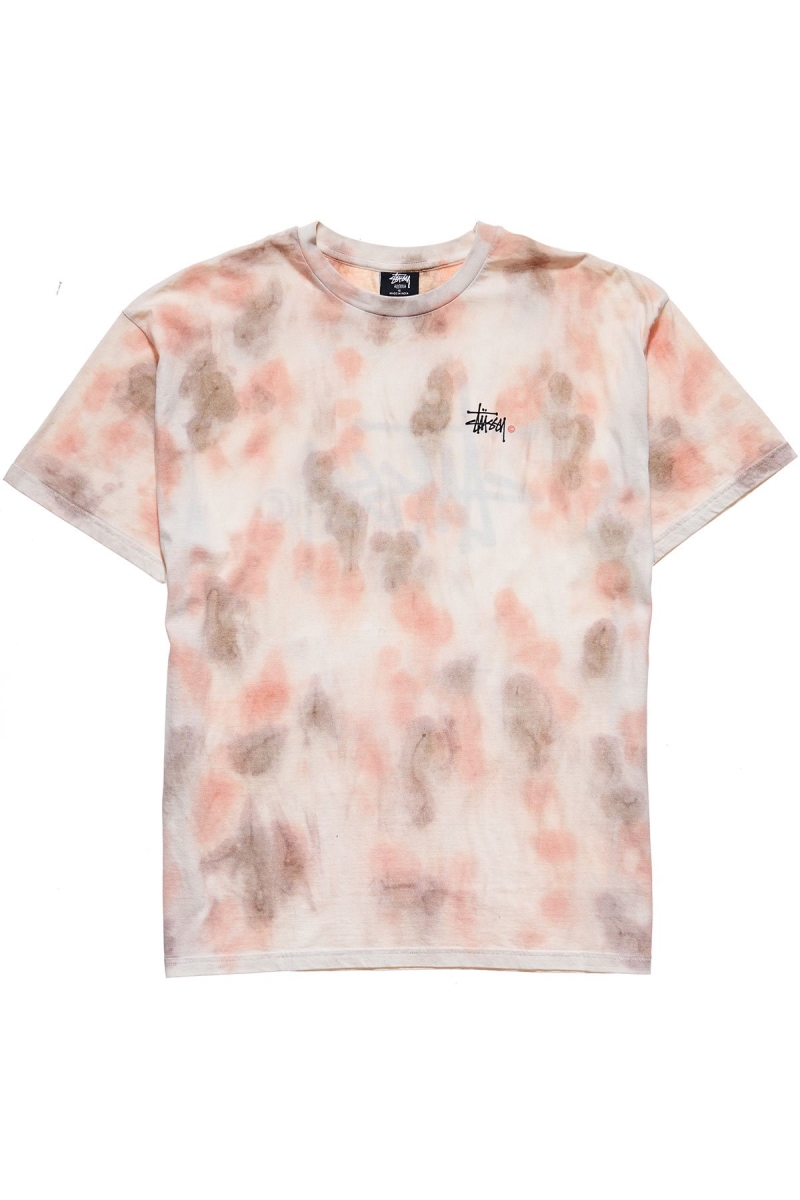 Pink Stussy Graffiti Tie Dye Relaxed Women\'s T Shirts | USA000193