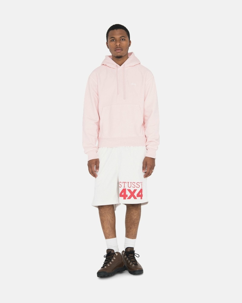 Pink Stussy Overdyed Stock Logo Men's Hoodies | USA000050