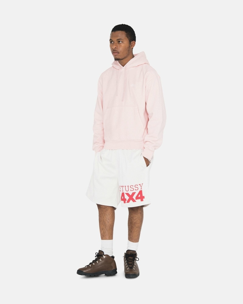 Pink Stussy Overdyed Stock Logo Men's Hoodies | USA000050