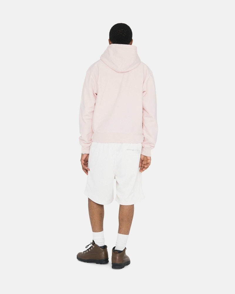 Pink Stussy Overdyed Stock Logo Men's Hoodies | USA000050