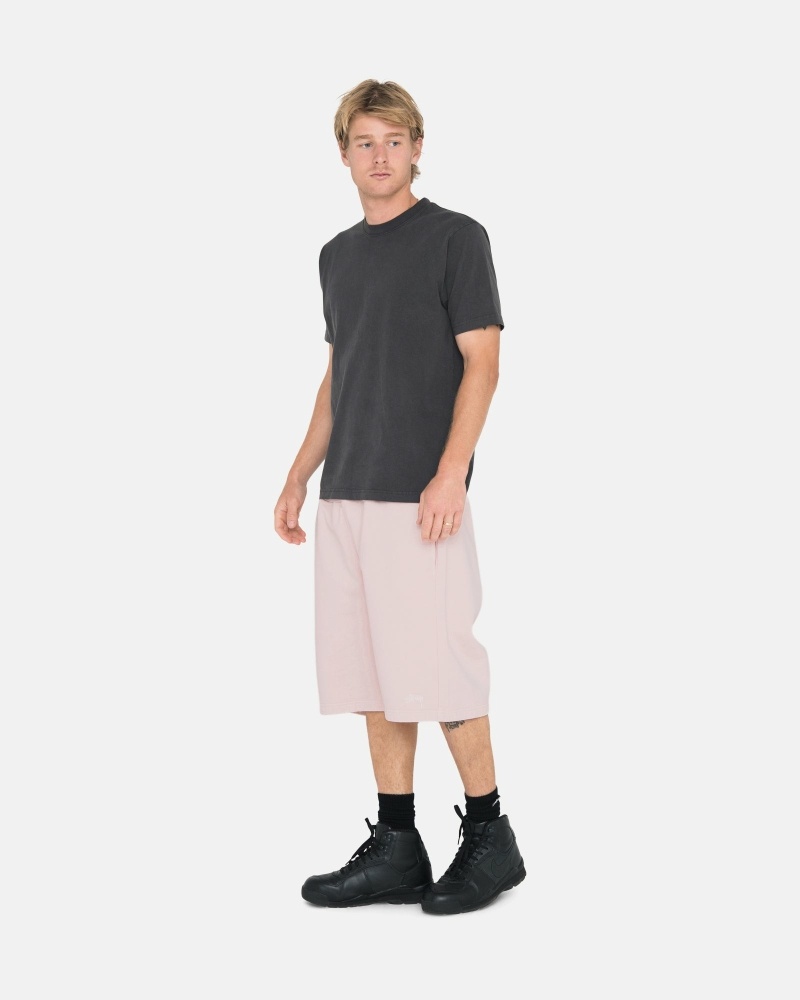 Pink Stussy Overdyed Stock Logo Men's Shorts | USA000658